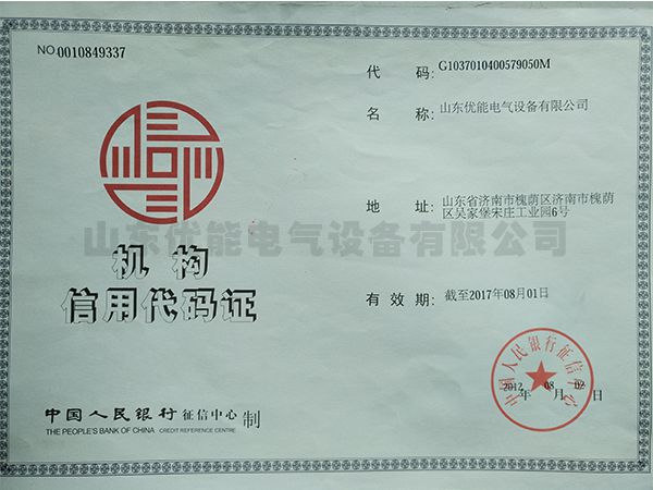 機(jī)構(gòu)信用代碼證